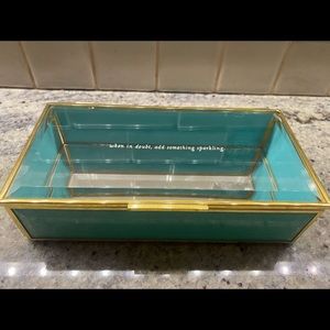 Kate Spade Glass Turquoise Jewelry Box (new, out of box)